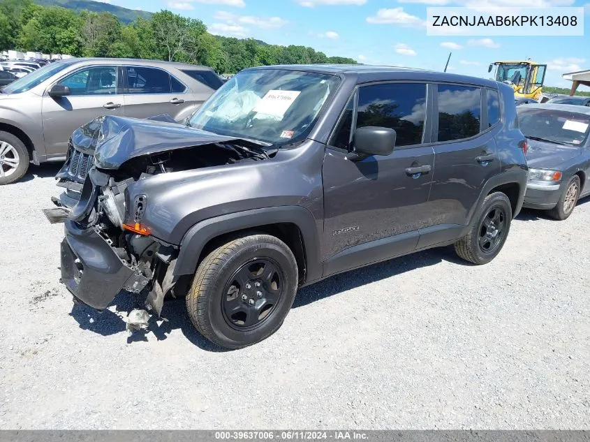 2019 Jeep Renegade Sport Fwd VIN: ZACNJAAB6KPK13408 Lot: 39637006