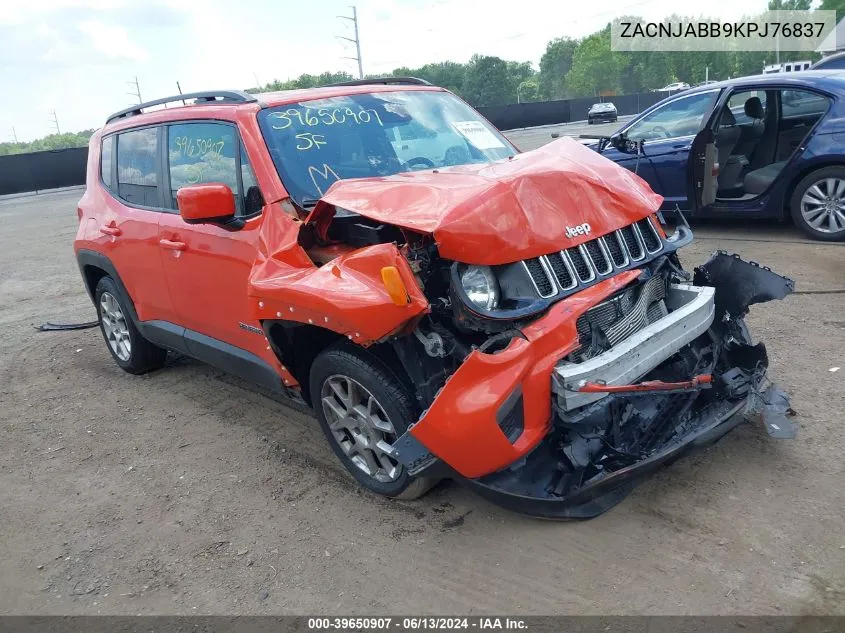 2019 Jeep Renegade Latitude Fwd VIN: ZACNJABB9KPJ76837 Lot: 39650907