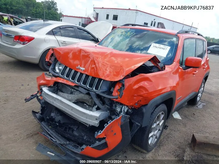 2019 Jeep Renegade Latitude Fwd VIN: ZACNJABB9KPJ76837 Lot: 39650907