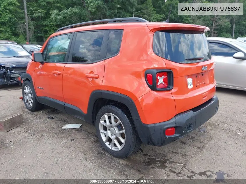 2019 Jeep Renegade Latitude Fwd VIN: ZACNJABB9KPJ76837 Lot: 39650907