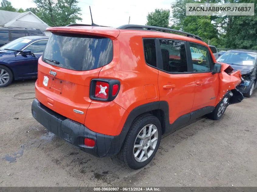 2019 Jeep Renegade Latitude Fwd VIN: ZACNJABB9KPJ76837 Lot: 39650907