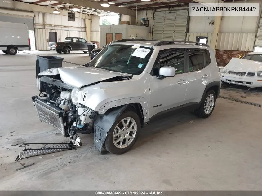 2019 Jeep Renegade Latitude Fwd VIN: ZACNJABB0KPK84442 Lot: 39848669