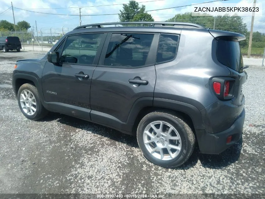 2019 Jeep Renegade Latitude Fwd VIN: ZACNJABB5KPK38623 Lot: 39907493