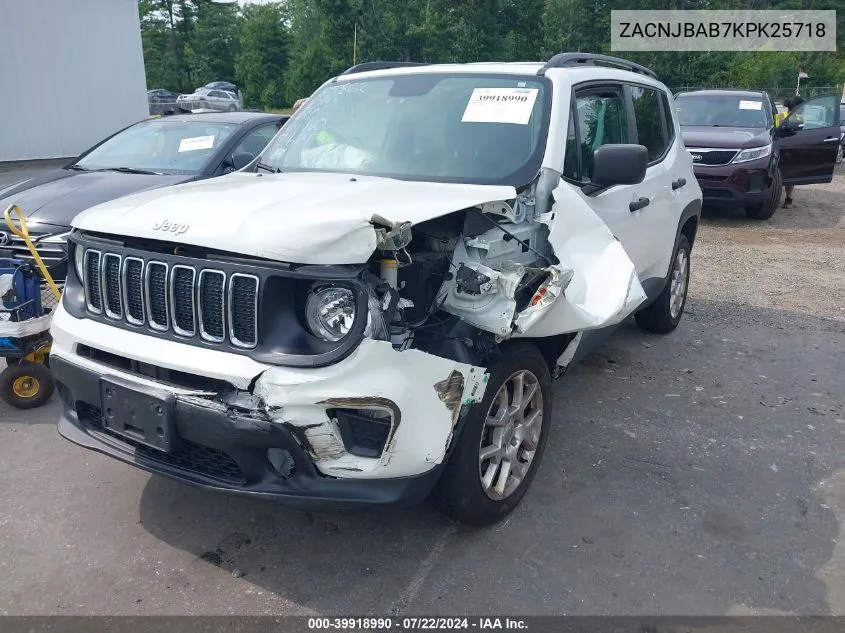 2019 Jeep Renegade Sport 4X4 VIN: ZACNJBAB7KPK25718 Lot: 39918990