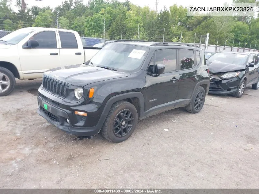 2019 Jeep Renegade Latitude Fwd VIN: ZACNJABBXKPK23826 Lot: 40011439