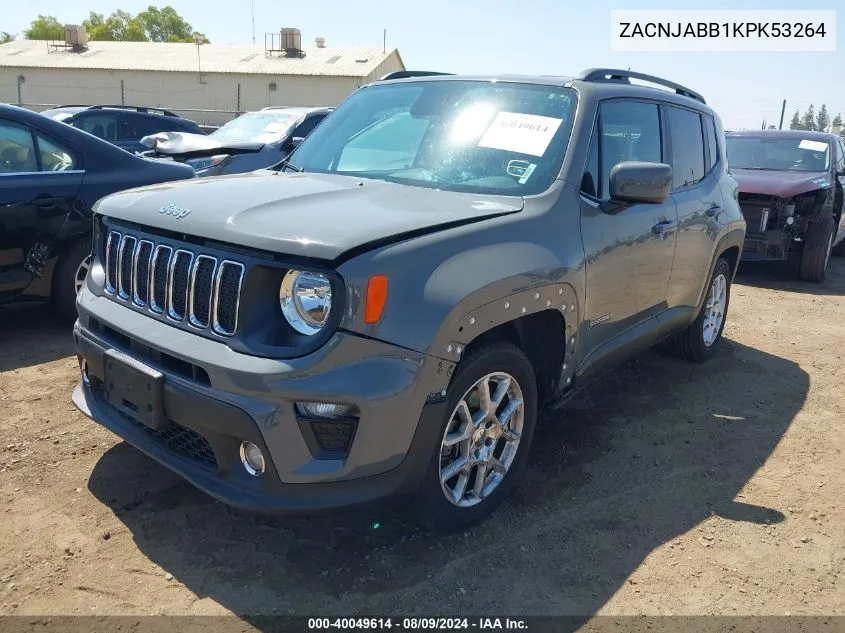 2019 Jeep Renegade Latitude Fwd VIN: ZACNJABB1KPK53264 Lot: 40049614