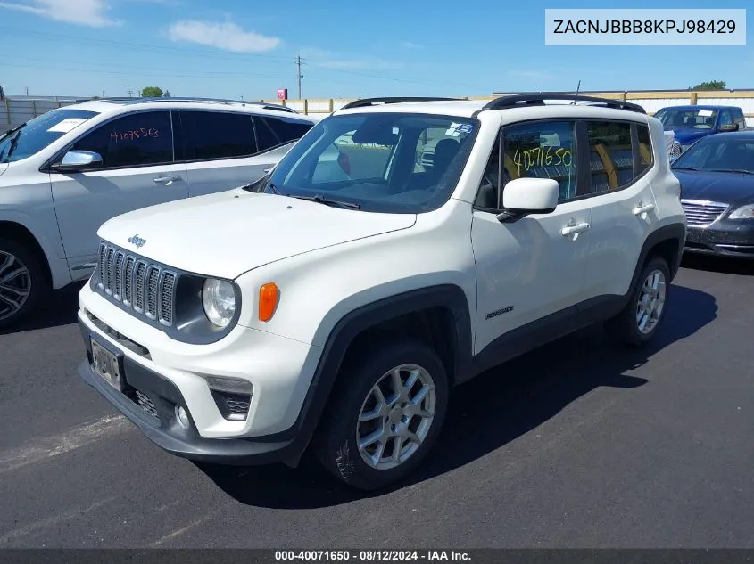 2019 Jeep Renegade Latitude 4X4 VIN: ZACNJBBB8KPJ98429 Lot: 40071650