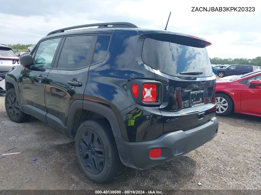 2019 Jeep Renegade Upland 4X4 VIN: ZACNJBAB3KPK20323 Lot: 40138690