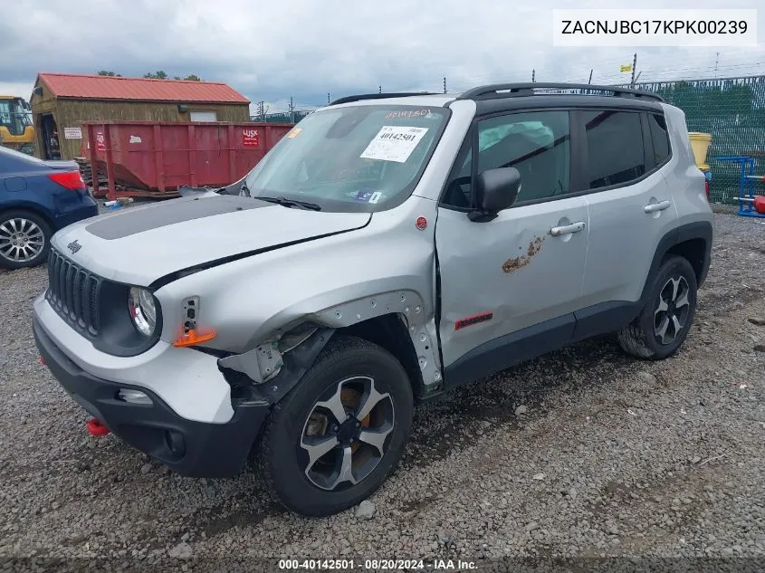 ZACNJBC17KPK00239 2019 Jeep Renegade Trailhawk