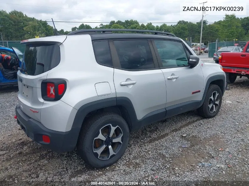 ZACNJBC17KPK00239 2019 Jeep Renegade Trailhawk