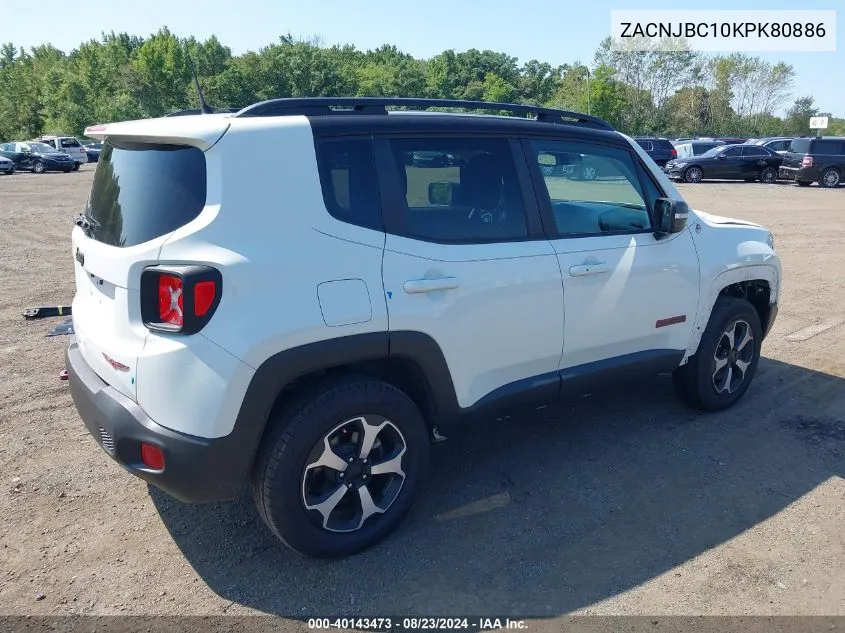 ZACNJBC10KPK80886 2019 Jeep Renegade Trailhawk 4X4