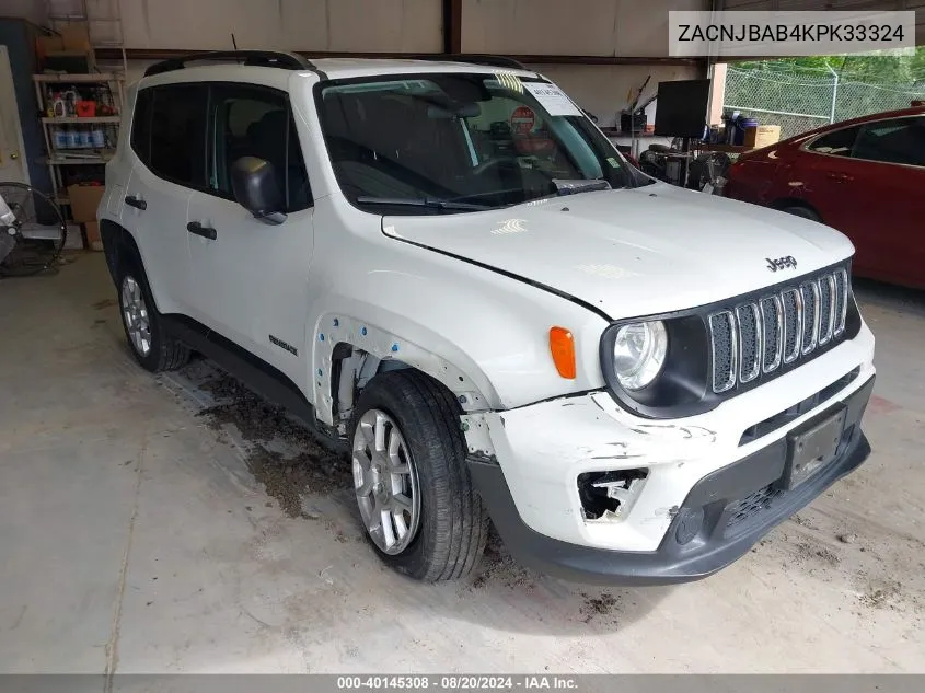 2019 Jeep Renegade Sport VIN: ZACNJBAB4KPK33324 Lot: 40145308