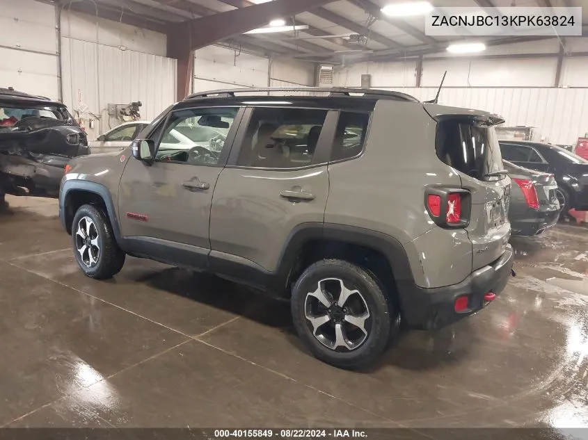 2019 Jeep Renegade Trailhawk 4X4 VIN: ZACNJBC13KPK63824 Lot: 40155849