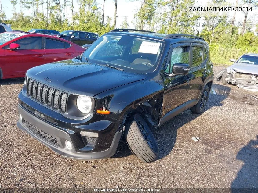 2019 Jeep Renegade Altitude Fwd VIN: ZACNJABB4KPK30514 Lot: 40159121