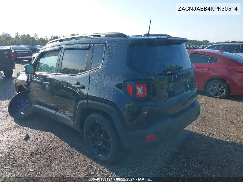 2019 Jeep Renegade Altitude Fwd VIN: ZACNJABB4KPK30514 Lot: 40159121