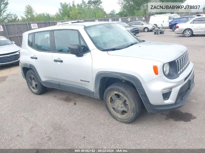 2019 Jeep Renegade Sport 4X4 VIN: ZACNJBAB9KPJ78837 Lot: 40162152