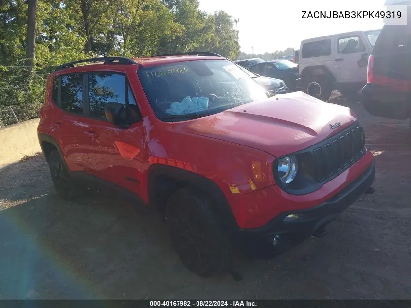 2019 Jeep Renegade Upland 4X4 VIN: ZACNJBAB3KPK49319 Lot: 40167982