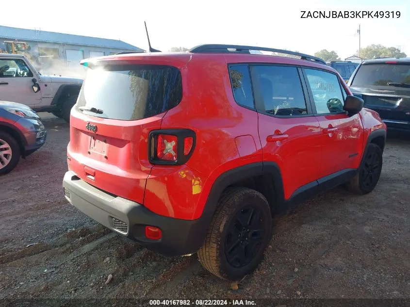 ZACNJBAB3KPK49319 2019 Jeep Renegade Upland 4X4