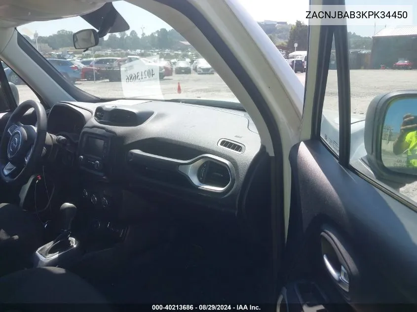 ZACNJBAB3KPK34450 2019 Jeep Renegade Sport 4X4