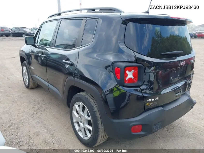 ZACNJBB12KPJ93430 2019 Jeep Renegade Latitude 4X4