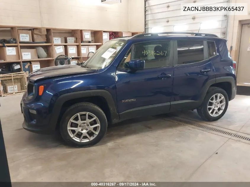 2019 Jeep Renegade Latitude 4X4 VIN: ZACNJBBB3KPK65437 Lot: 40316267