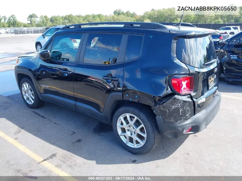 2019 Jeep Renegade Latitude Fwd VIN: ZACNJABB8KPK05650 Lot: 40321253