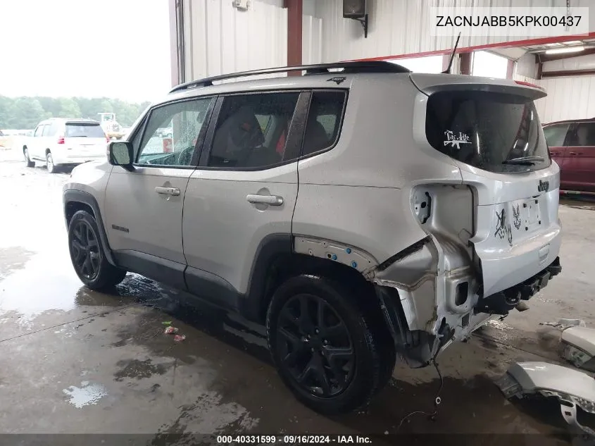 2019 Jeep Renegade Altitude Fwd VIN: ZACNJABB5KPK00437 Lot: 40331599