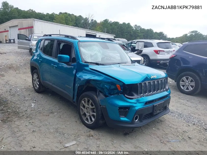 2019 Jeep Renegade Latitude Fwd VIN: ZACNJABB1KPK79881 Lot: 40347445