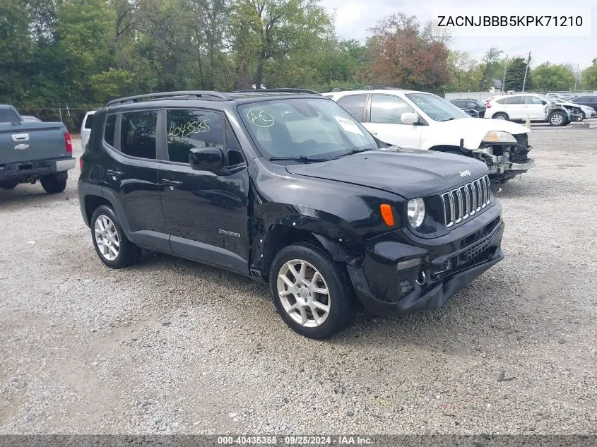 2019 Jeep Renegade Latitude 4X4 VIN: ZACNJBBB5KPK71210 Lot: 40435355