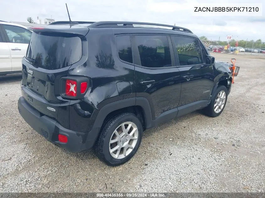 2019 Jeep Renegade Latitude 4X4 VIN: ZACNJBBB5KPK71210 Lot: 40435355