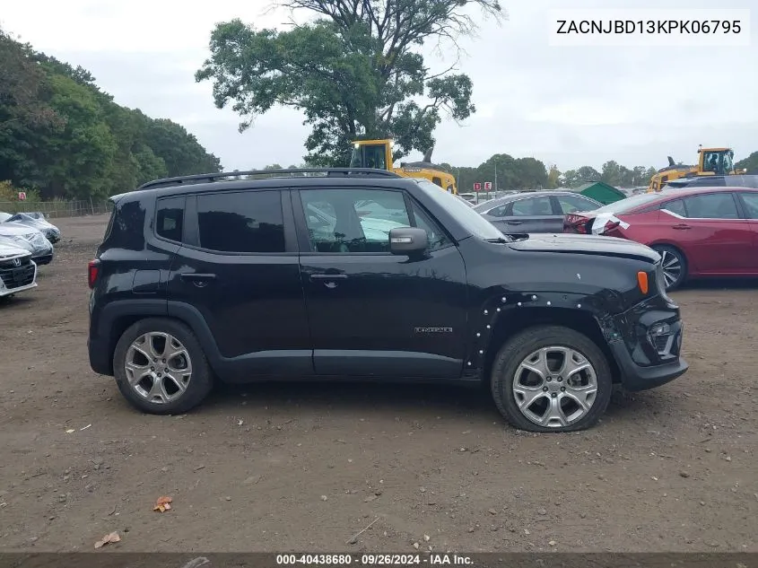 2019 Jeep Renegade Limited VIN: ZACNJBD13KPK06795 Lot: 40438680