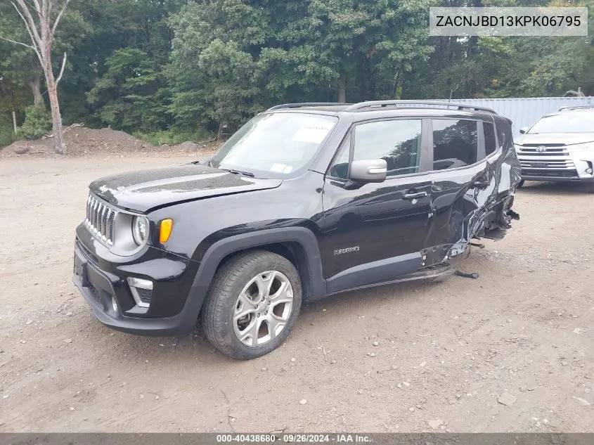 2019 Jeep Renegade Limited VIN: ZACNJBD13KPK06795 Lot: 40438680