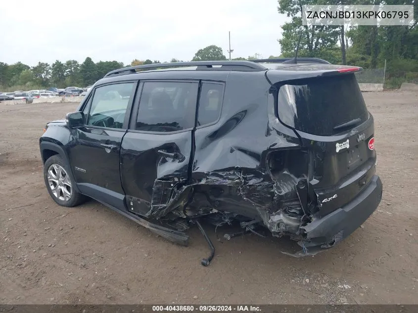 2019 Jeep Renegade Limited VIN: ZACNJBD13KPK06795 Lot: 40438680