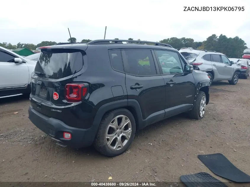 2019 Jeep Renegade Limited VIN: ZACNJBD13KPK06795 Lot: 40438680