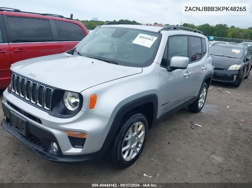 2019 Jeep Renegade Latitude 4X4 VIN: ZACNJBBB3KPK48265 Lot: 40444162