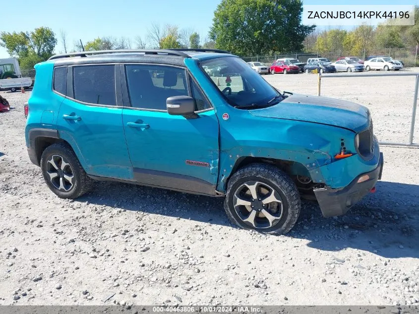 2019 Jeep Renegade Trailhawk VIN: ZACNJBC14KPK44196 Lot: 40463806