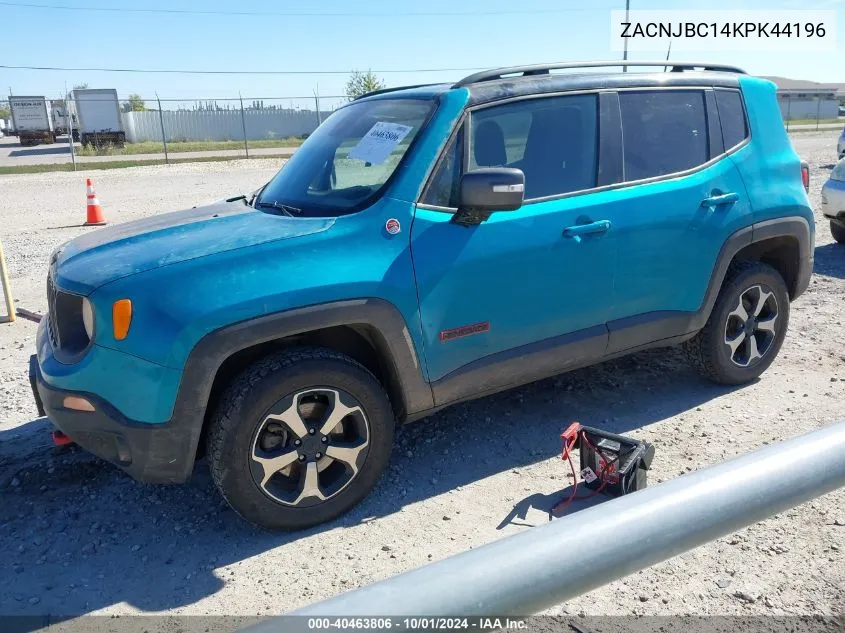 2019 Jeep Renegade Trailhawk VIN: ZACNJBC14KPK44196 Lot: 40463806