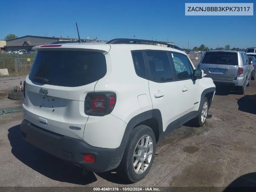 2019 Jeep Renegade Latitude 4X4 VIN: ZACNJBBB3KPK73117 Lot: 40481376