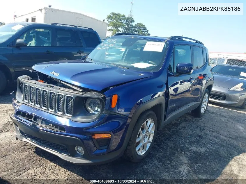 2019 Jeep Renegade Latitude Fwd VIN: ZACNJABB2KPK85186 Lot: 40489693