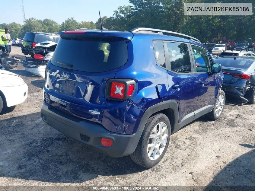 2019 Jeep Renegade Latitude Fwd VIN: ZACNJABB2KPK85186 Lot: 40489693