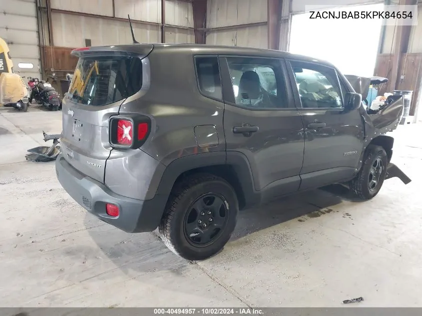 2019 Jeep Renegade Sport 4X4 VIN: ZACNJBAB5KPK84654 Lot: 40494957