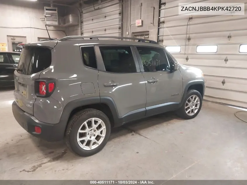 2019 Jeep Renegade Latitude 4X4 VIN: ZACNJBBB4KPK42720 Lot: 40511171