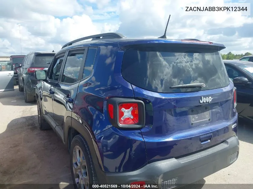 ZACNJABB3KPK12344 2019 Jeep Renegade Latitude Fwd