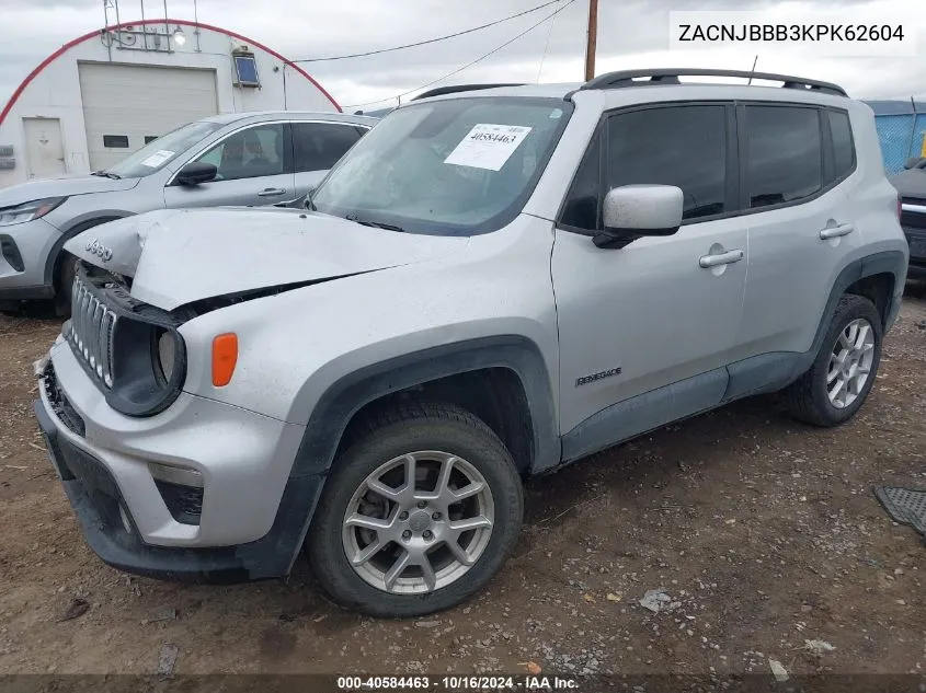 2019 Jeep Renegade Latitude 4X4 VIN: ZACNJBBB3KPK62604 Lot: 40584463