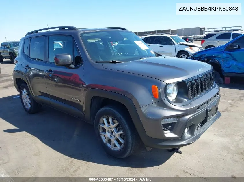 2019 Jeep Renegade Latitude 4X4 VIN: ZACNJBBB4KPK50848 Lot: 40585467