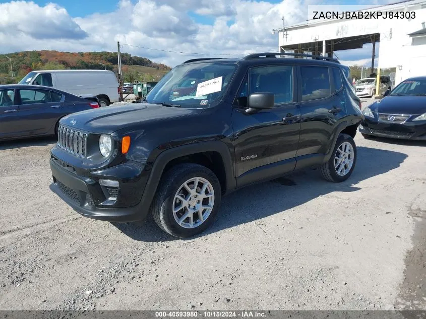 2019 Jeep Renegade Sport 4X4 VIN: ZACNJBAB2KPJ84303 Lot: 40593980