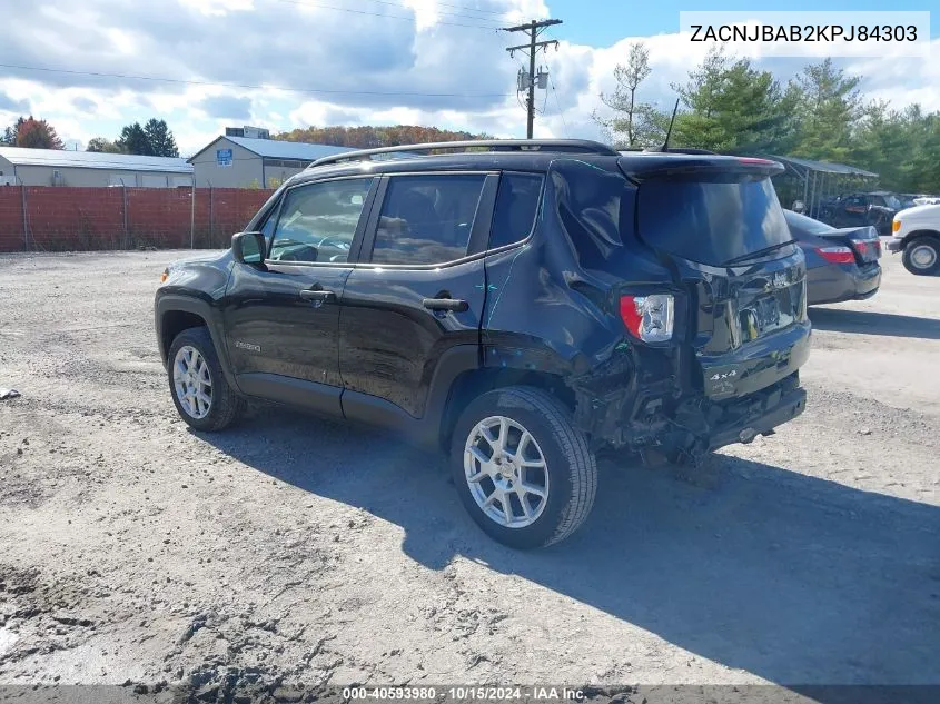 2019 Jeep Renegade Sport 4X4 VIN: ZACNJBAB2KPJ84303 Lot: 40593980