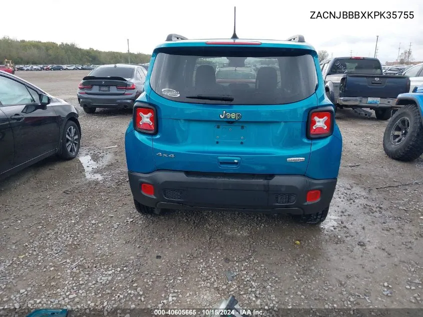 2019 Jeep Renegade Latitude 4X4 VIN: ZACNJBBBXKPK35755 Lot: 40605665