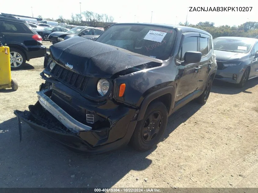 2019 Jeep Renegade Sport Fwd VIN: ZACNJAAB3KPK10207 Lot: 40615304