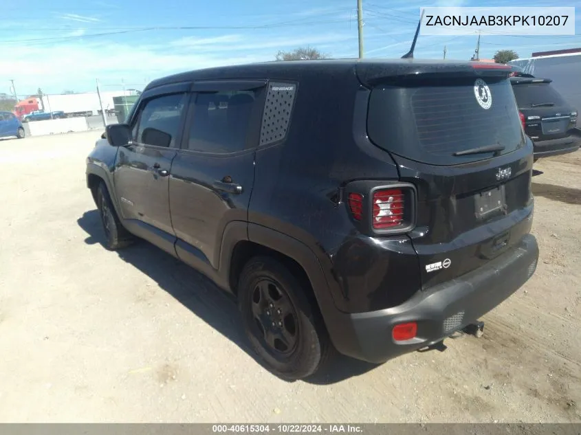 2019 Jeep Renegade Sport Fwd VIN: ZACNJAAB3KPK10207 Lot: 40615304